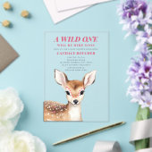 野生の1ピンク斑点の子鹿の赤ちゃんシャワー アクリル招待状 (インサイチュ (ウェディング))