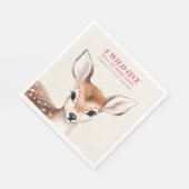 野生の1ピンク斑点の子鹿の赤ちゃんシャワー スタンダードランチョンナプキン (角)