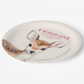 野生の1ピンク斑点の子鹿の赤ちゃんシャワー ペーパープレート (アングル)