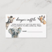 野生の1動物園の動物おむつラッフルチケットカード エンクロージャーカード (正面)