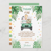 野生の1匹のサンキューカードサファリ動物 招待状 (正面/裏面)