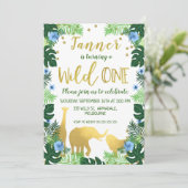 野生の1匹のジャングルの第1誕生日の招待状 招待状 (スタンド正面)