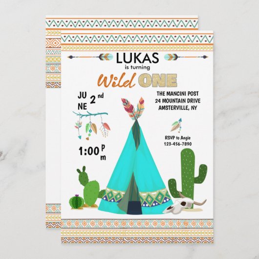 野生の1匹の写真の招待状 招待状 (正面/裏面)