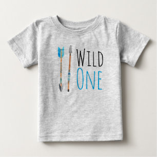 野生の1枚の種族の誕生日の男の子のワイシャツ ベビーTシャツ