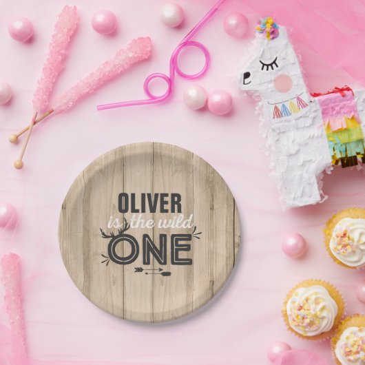 野生の1枚の紙皿7"素朴で素朴な野生の1 ペーパープレート (パーティー)