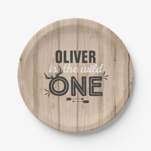 野生の1枚の紙皿7"素朴で素朴な野生の1 ペーパープレート (正面)