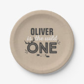 野生の1枚の紙皿7"素朴なクラフト野生の1 ペーパープレート (正面)