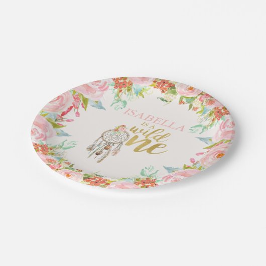 野生の1枚の紙皿7" Boho Dreamcatcherのパーティー ペーパープレート (アングル)