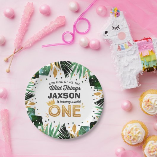 野生の1枚の誕生日の紙皿7"野生の事のパーティー ペーパープレート (パーティー)