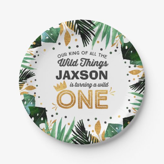 野生の1枚の誕生日の紙皿7"野生の事のパーティー ペーパープレート (正面)