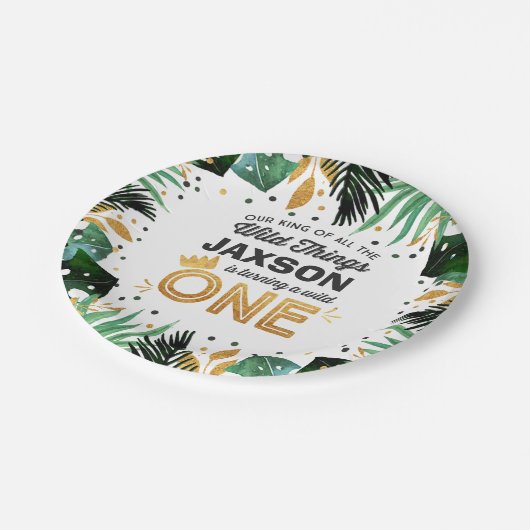 野生の1枚の誕生日の紙皿7"野生の事のパーティー ペーパープレート (アングル)