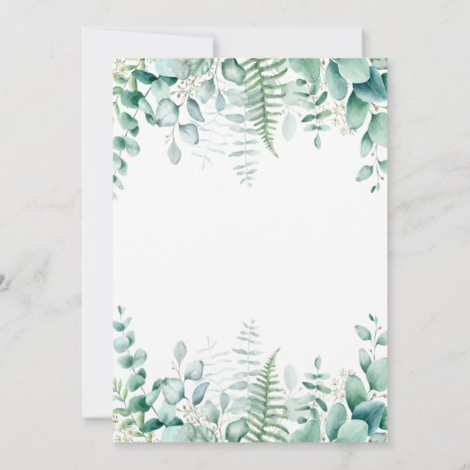 野生の1歳の誕生日キリンのジャングルの森 招待状 (裏面)