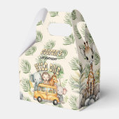 野生の1男の子の誕生日サファリ動物の好意ボックス フェイバーボックス (正面サイド)