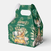 野生の1男の子の誕生日サファリ動物の好意ボックス フェイバーボックス (正面サイド)