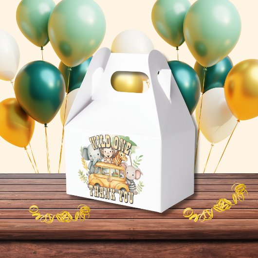 野生の1男の子の誕生日サファリ動物 フェイバーボックス