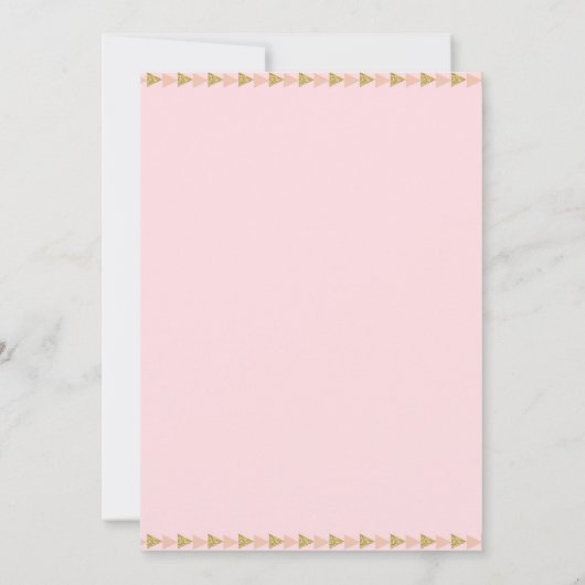 野生の1第1誕生会の女の子の種族のピンクの金ゴールド 招待状 (裏面)