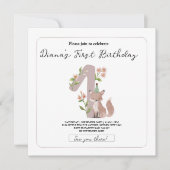 野生の1,1歳の誕生日パーティー,森林動物,鳥獣 招待状 (正面)