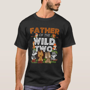 野生の2つの動物園の森林誕生日の父 Tシャツ