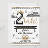 野生の2歳の誕生日のパーティの招待状に 招待状 (正面)