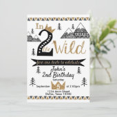 野生の2歳の誕生日のパーティの招待状に 招待状 (スタンド正面)