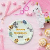 野生の2歳の誕生日サファリの動物が可愛い ペーパープレート (パーティー)