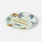 野生の2歳の誕生日サファリの動物が可愛い ペーパープレート (アングル)