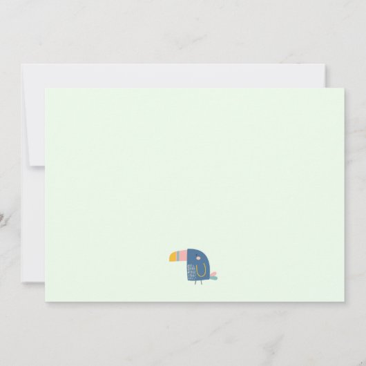 野生の2歳の誕生日サファリの動物が可愛い 招待状 (裏面)