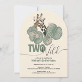 野生の2歳の誕生日パーティー 招待状 (正面)