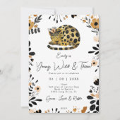 野生の3ヒョウフローラ3歳の誕生日の招待 招待状 (正面)