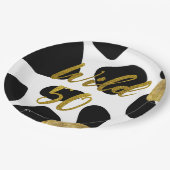 野生の50金ゴールド動物パターンモノグラム ペーパープレート (アングル)