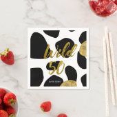 野生の50金ゴールド動物パターン誕生日紙 スタンダードカクテルナプキン (インサイチュ)