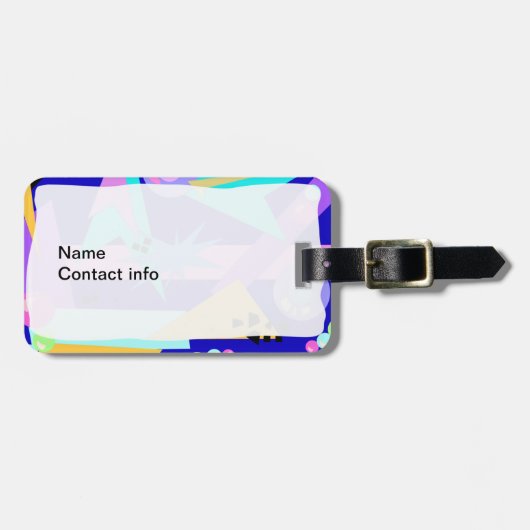 野生の80年代パターンスーツケースのラベル ラゲッジタグ (正面横)