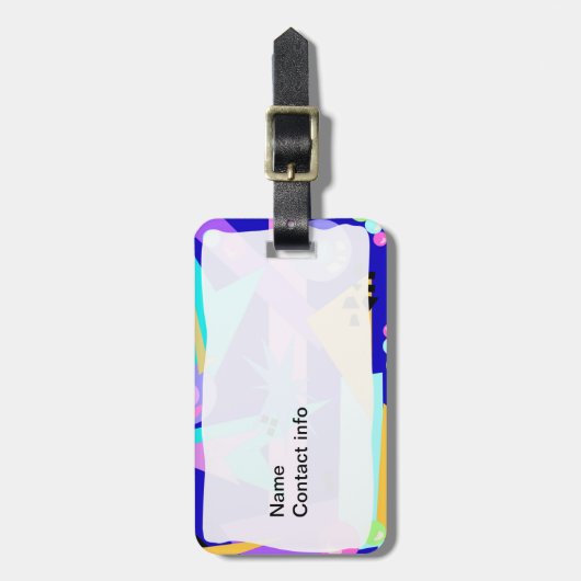 野生の80年代パターンスーツケースのラベル ラゲッジタグ (正面縦)