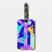 野生の80年代パターンスーツケースのラベル ラゲッジタグ (裏面縦)
