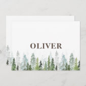 野生の|生素朴誕告知カード(ツリー) セーブザデート (正面/裏面)