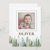 野生の|生素朴誕告知カード（ツリー） セーブザデート (正面/裏面)