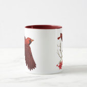 "野生の"鳥のコーヒー・マグの（鳥）ショウジョウコウカンチョウ マグカップ (中央)