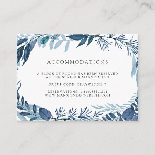 野生のAzure |の結婚ホテルの宿泊カード エンクロージャーカード (正面)