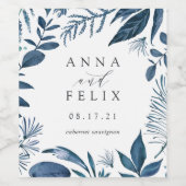 野生のAzure |パーソナライズされた結婚s ワインラベル (シングルラベル)