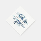 野生のAzure |ボタニカルパーソナライズされた結婚ズ スタンダードカクテルナプキン (角)