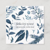 野生のAzure |植物学プリント スクエア名刺 (正面)