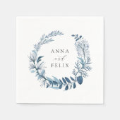 野生のAzure |植物学リース結婚ズ スタンダードカクテルナプキン (正面)