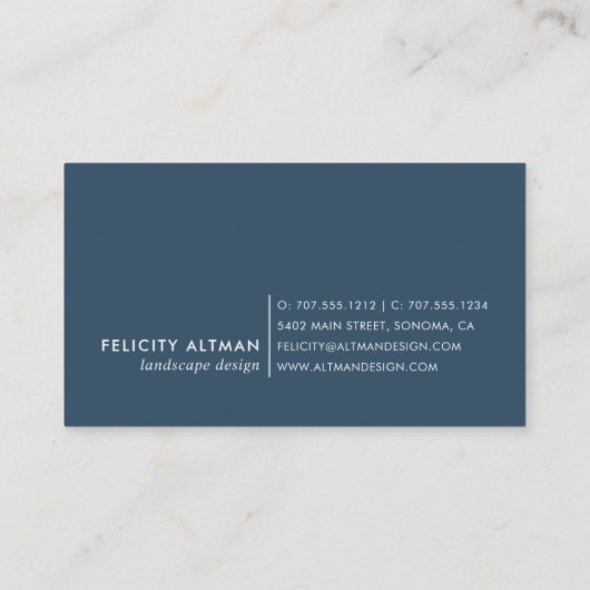 野生のAzure |植物学 名刺 (裏面)