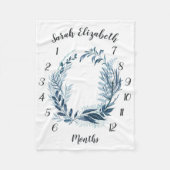 野生のAzure Botanical月次ベビーマイルストーン フリースブランケット (正面)