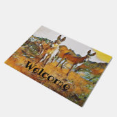 野生のBurrosの歓迎 ドアマット (アングル)