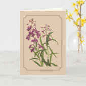 野生のFireweedのヴィンテージの植物のスケッチ カード (黄色い花)