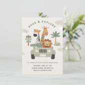 野生のL動物サファリ誕生日を探索 招待状 (スタンド正面)