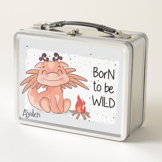 野生まれ生の恐竜 メタルランチボックス (正面)