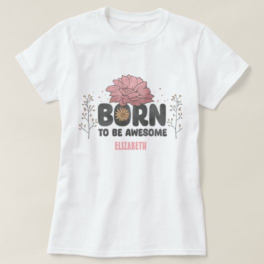 野生まれ花の引用文 Tシャツ (デザイン正面)