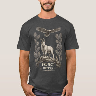 野生を守ろう – 山 goat & 鷲 tシャツ